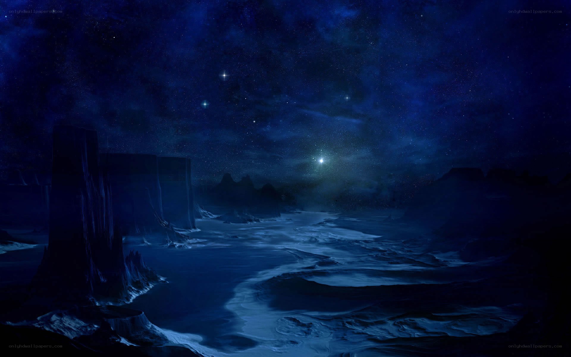 Night on an alien planet