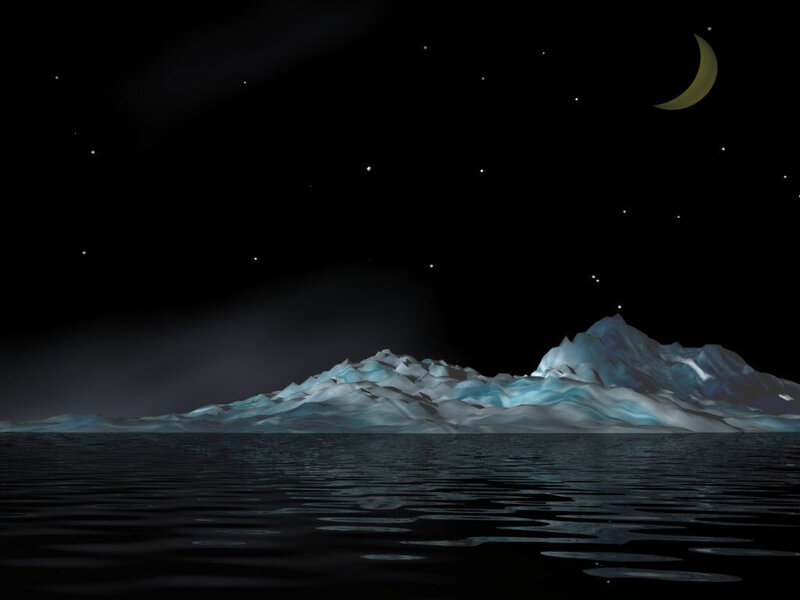 Night over an iceberg