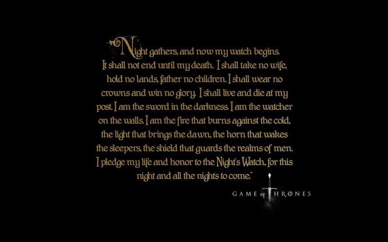 Night's Watch Oath — Black, Dramatic