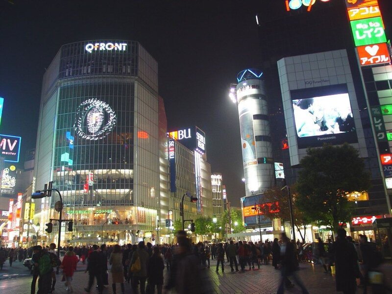 Night scene in a busy city