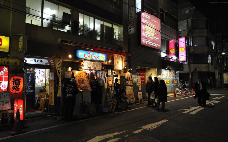 night scene in a japanese city