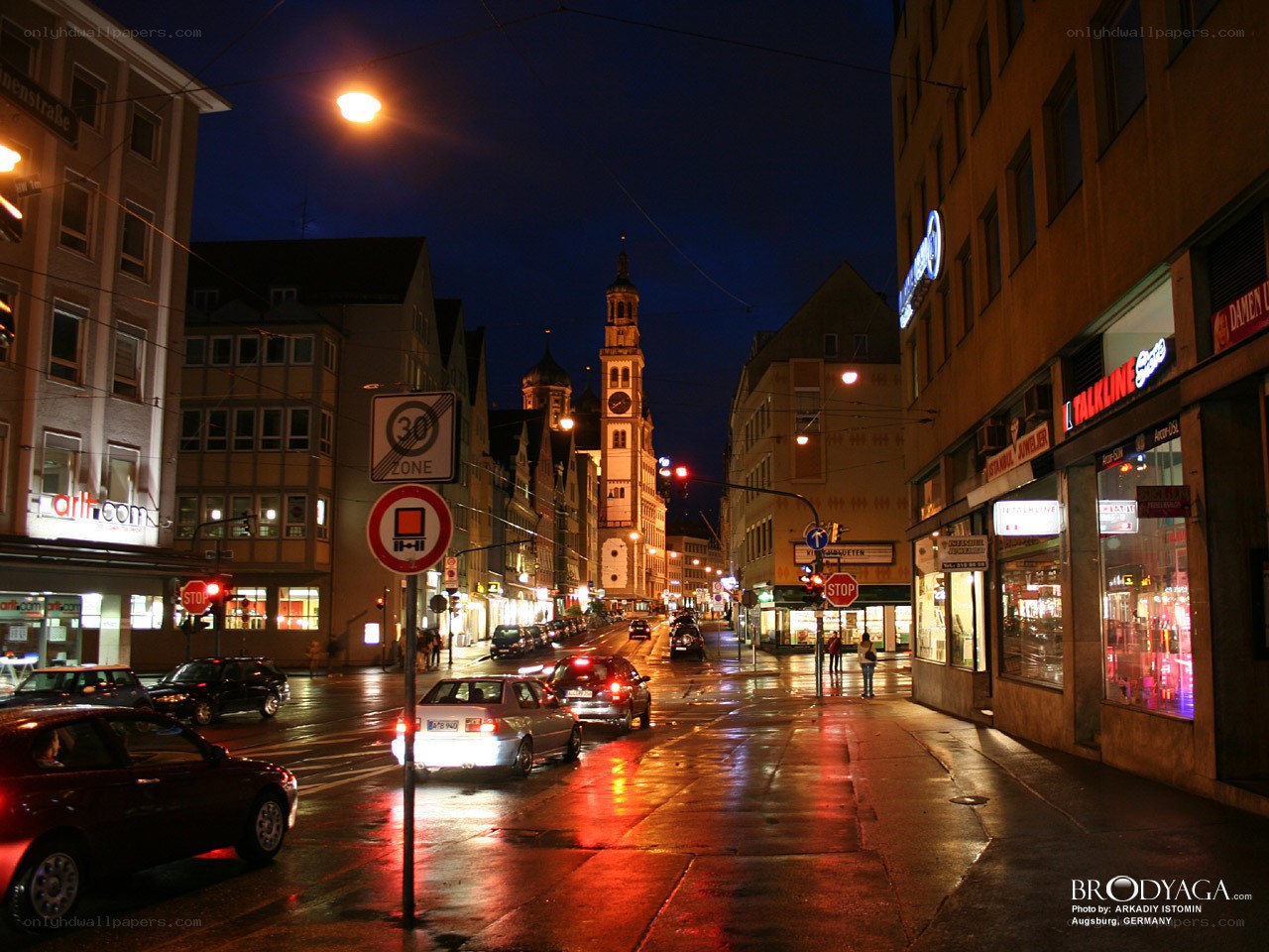Night scene in Augsburg, Germany