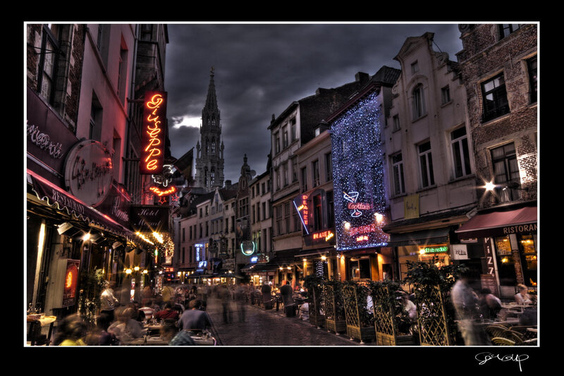 Night scene in Brussels