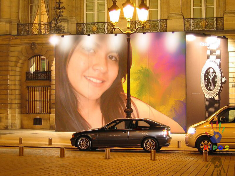 Night scene with large billboard