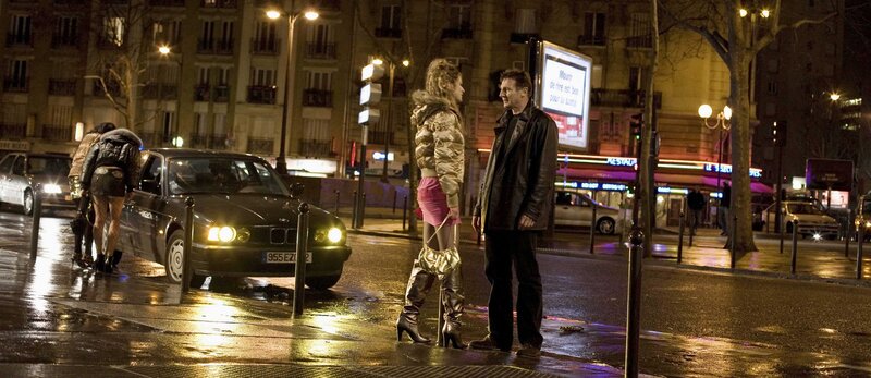 Night scene with people on street