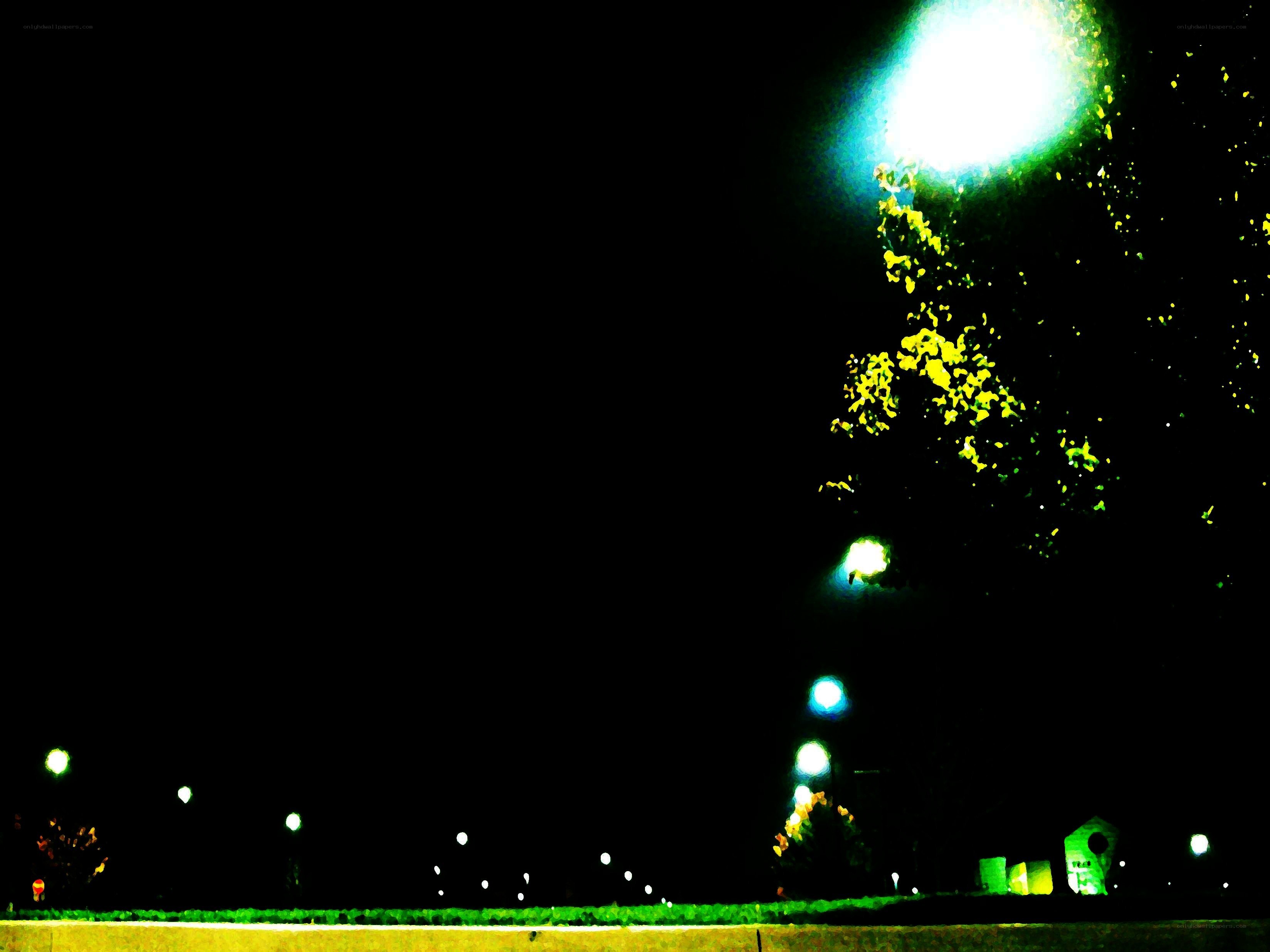 night scene with streetlights