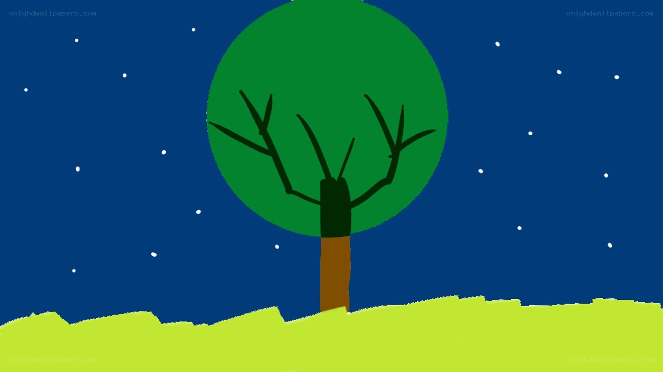 night scene with tree