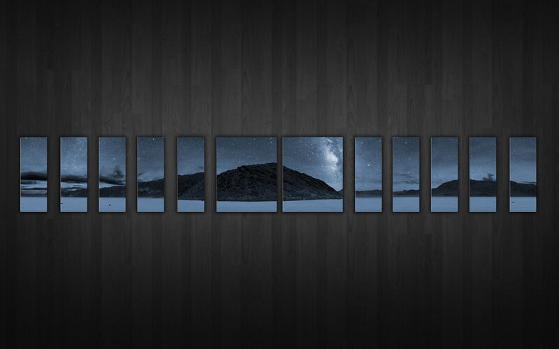 Night sky landscape collage