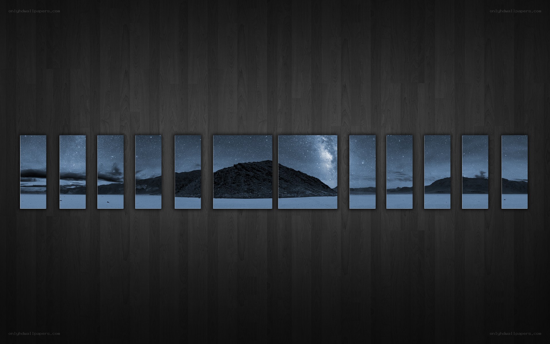 Night sky landscape collage