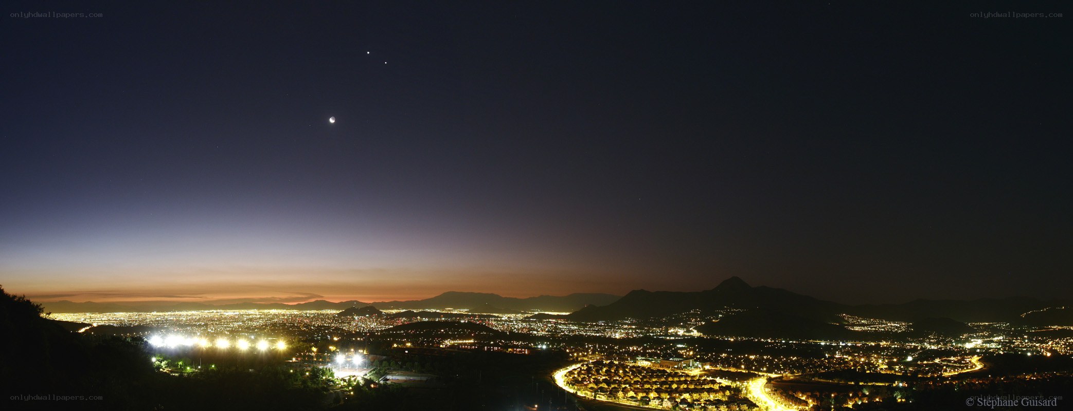 Night sky over a city