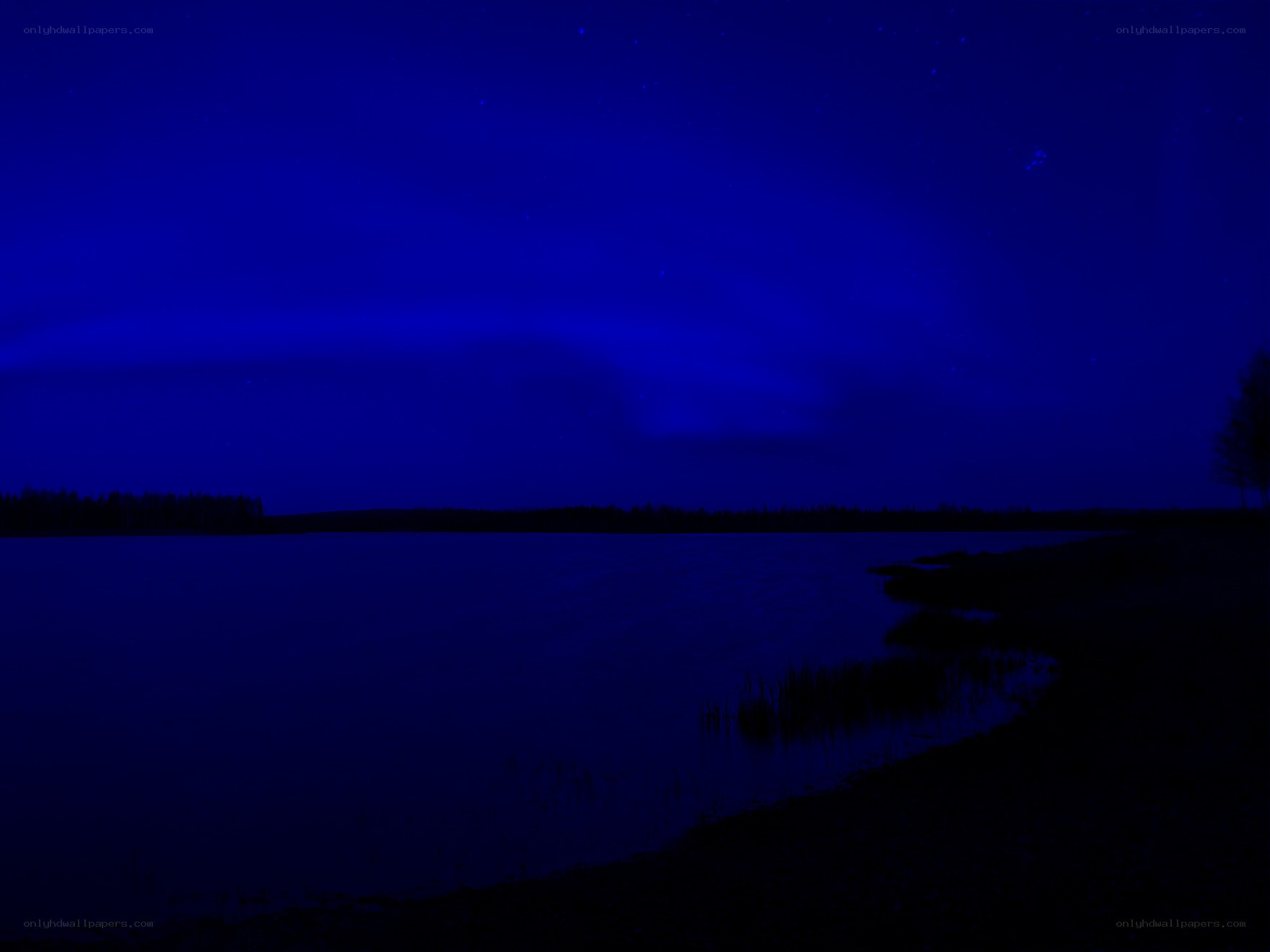 night sky over a lake