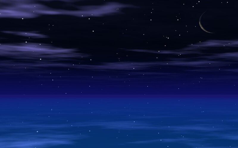 night sky over calm sea