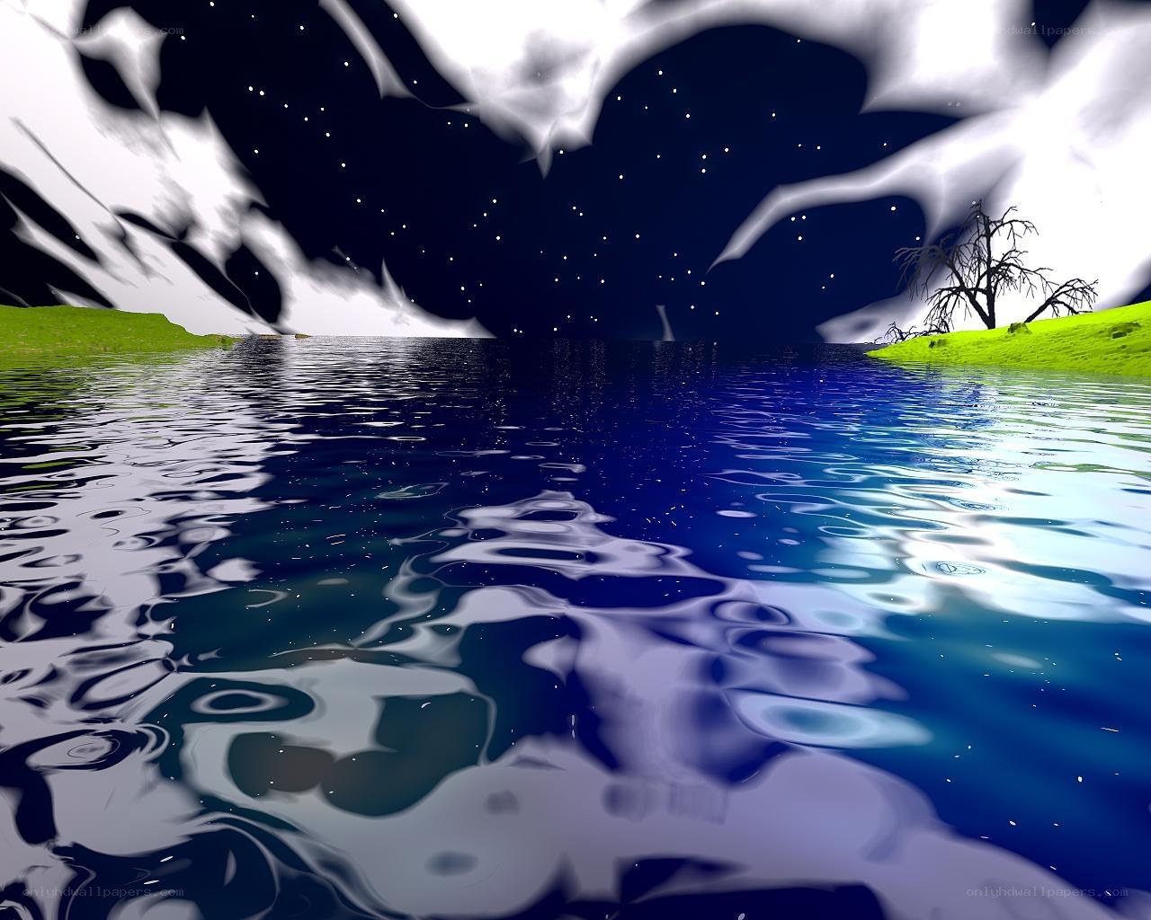 night sky over calm water