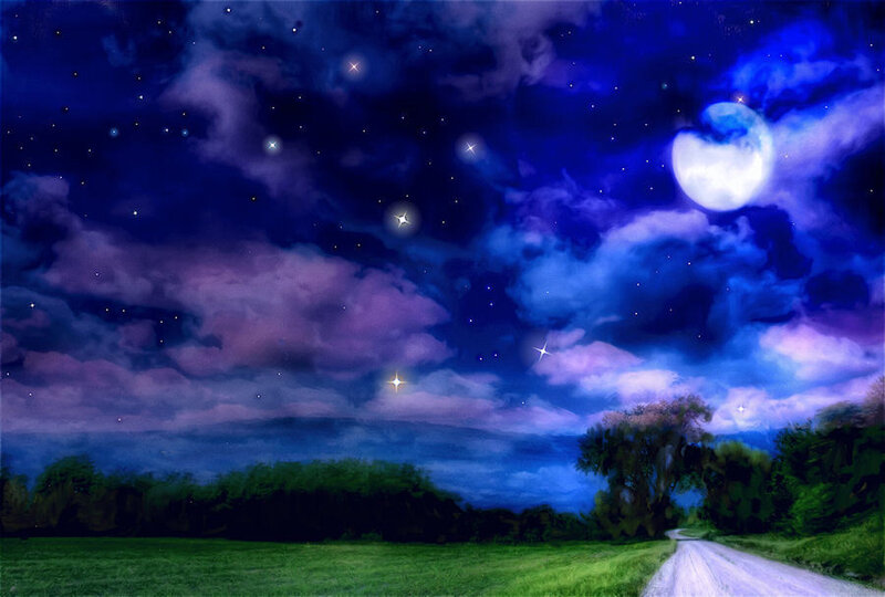 Night Sky over Country Road