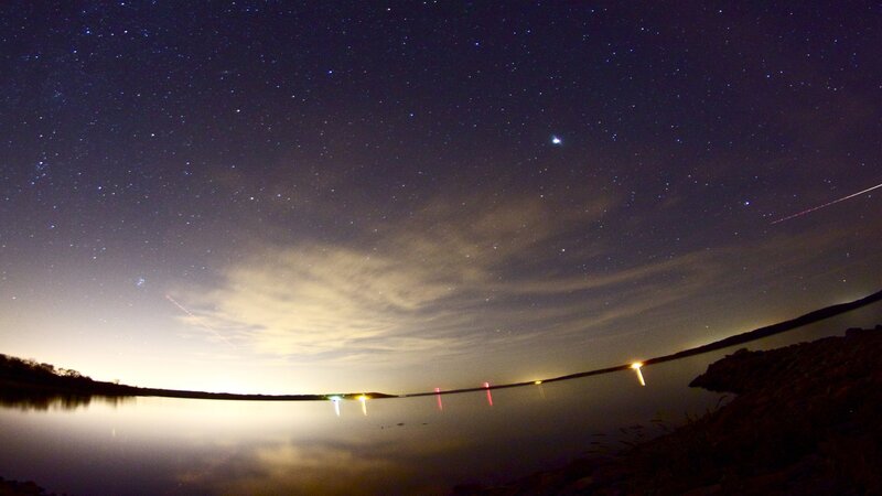 Night Sky over Lake — Dark Blue