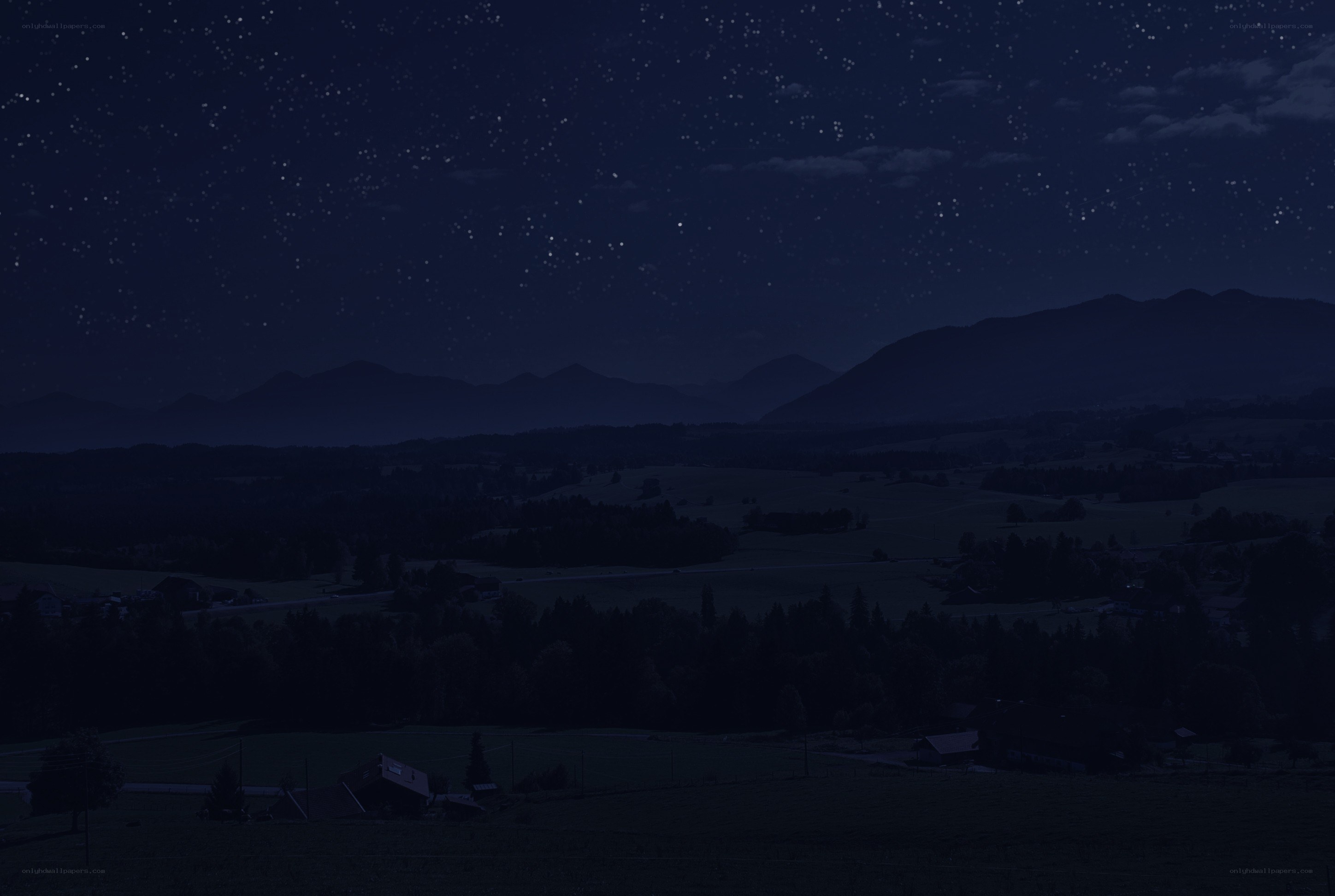 night sky over mountains