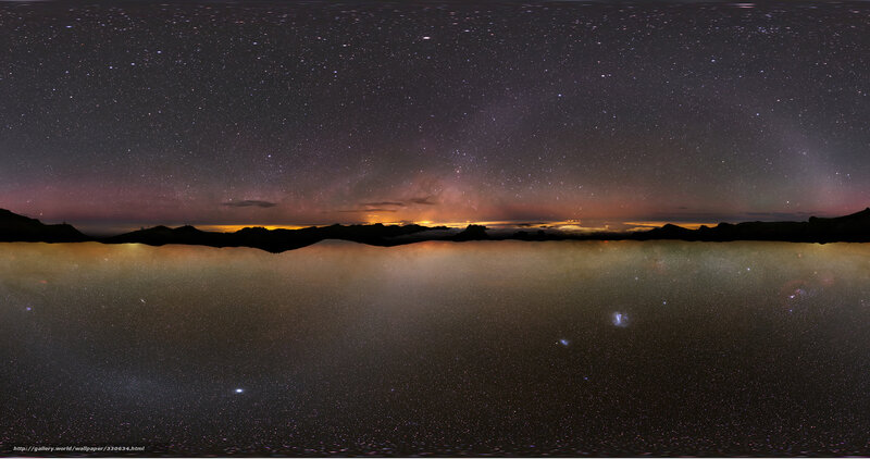 Night Sky over Mountains — Black