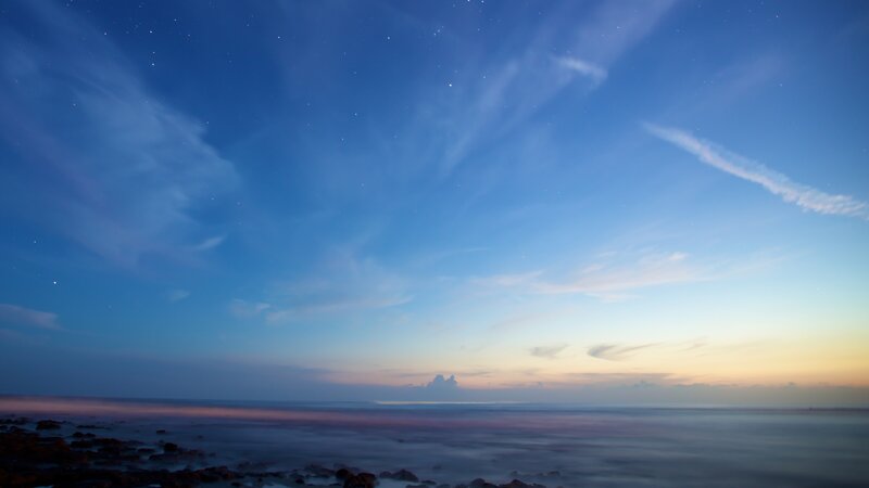 Night Sky over Ocean — Blue, Serene