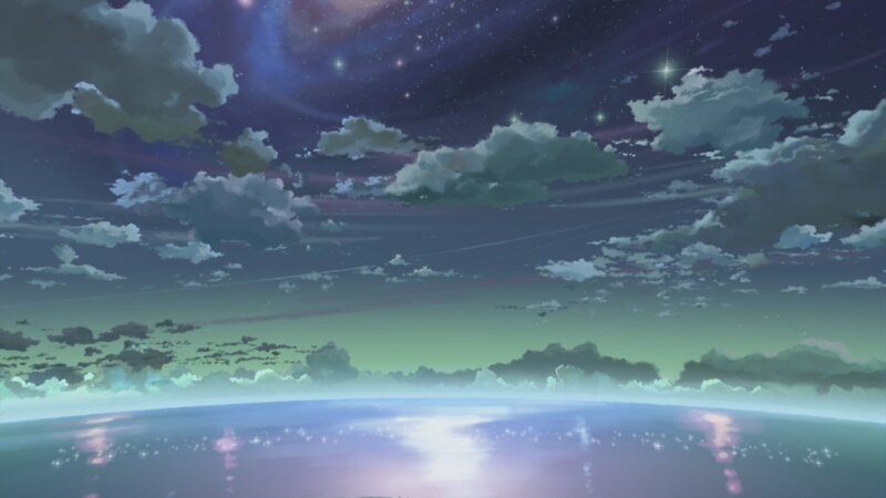 Night Sky over Ocean — Purple