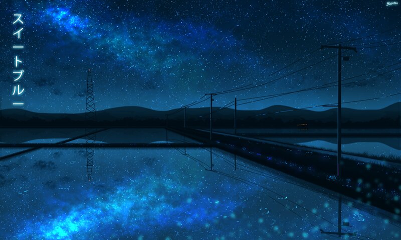 Night Sky over Rice Fields