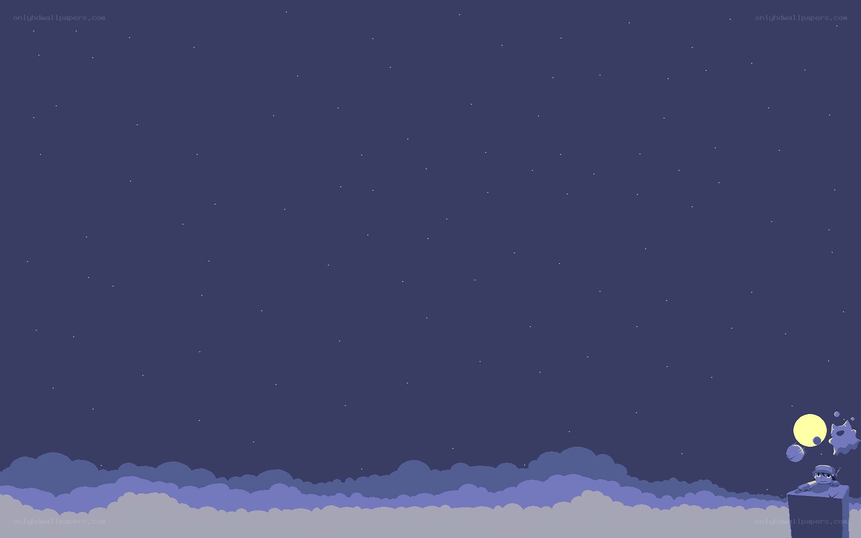 night sky with character