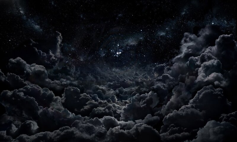Night Sky with Clouds — Black