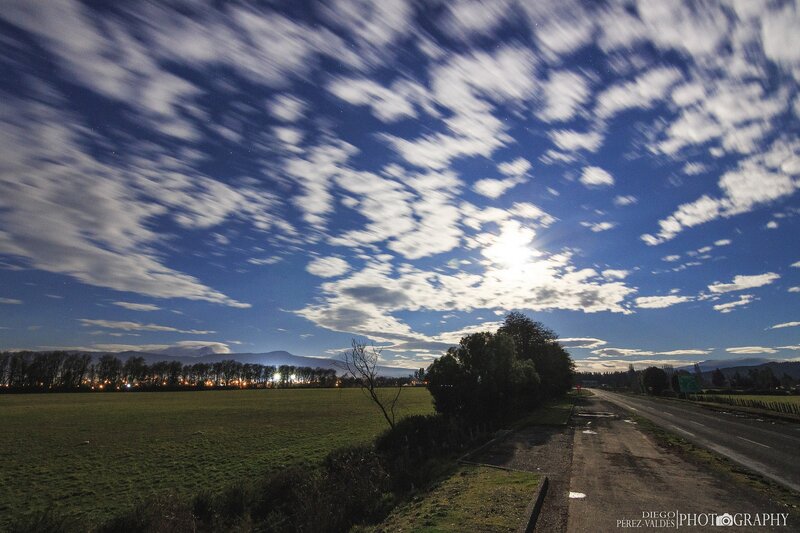 Night Sky with Clouds — Blue, Serene, Photograph