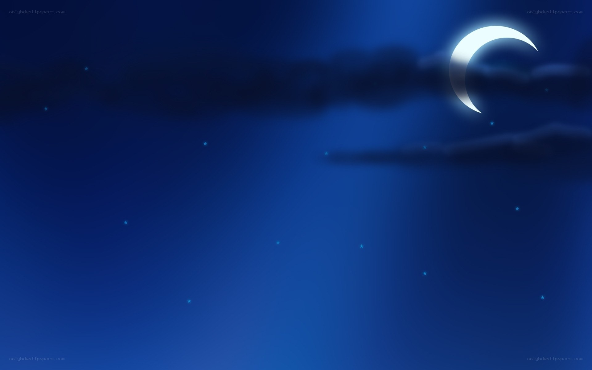 night sky with crescent moon