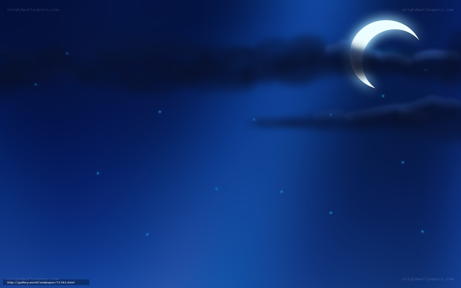 Night sky with crescent moon