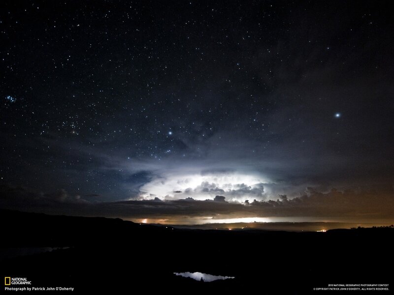Night Sky with Lightning