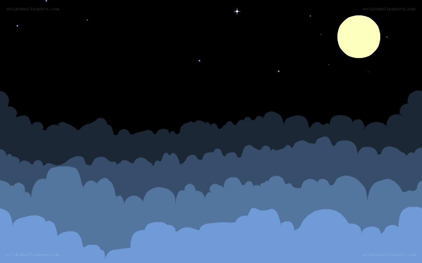 night sky with moon and clouds