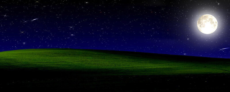 night sky with moon and stars