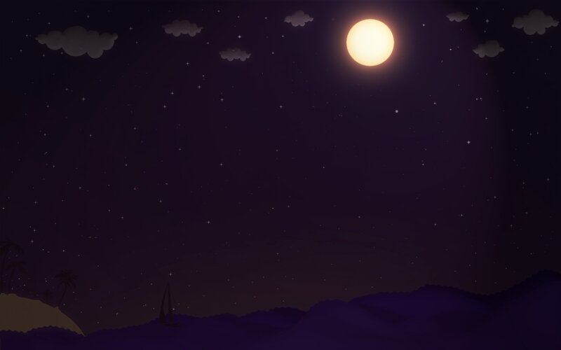 night sky with moon and stars