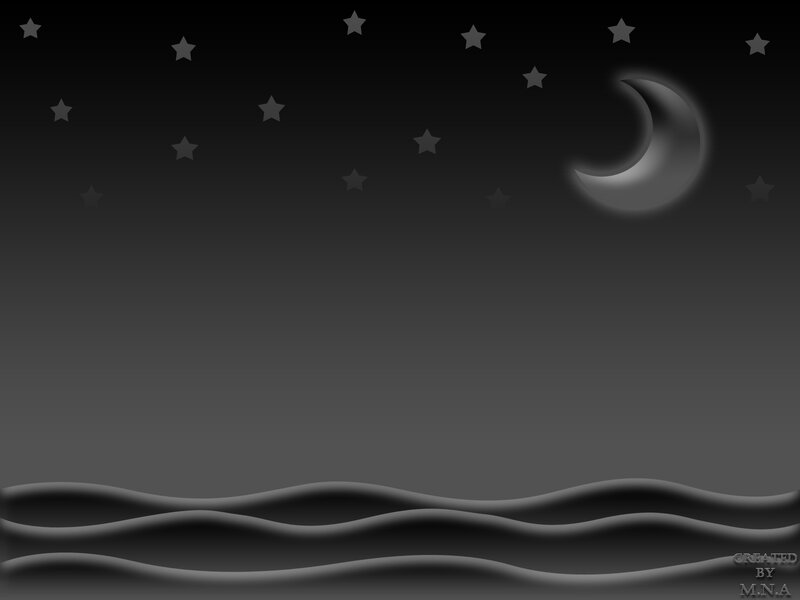 night sky with moon and stars