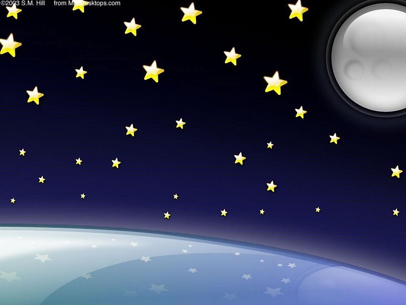 night sky with moon and stars