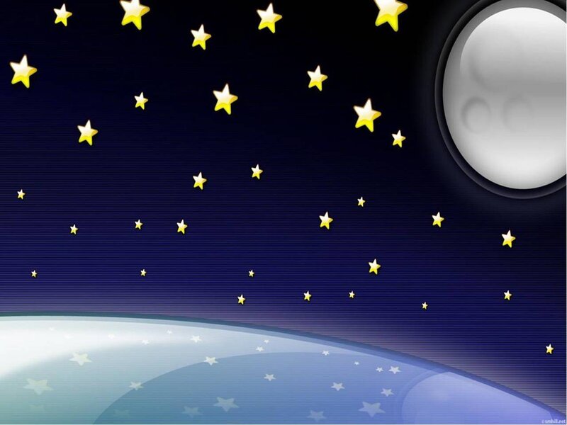 night sky with moon and stars