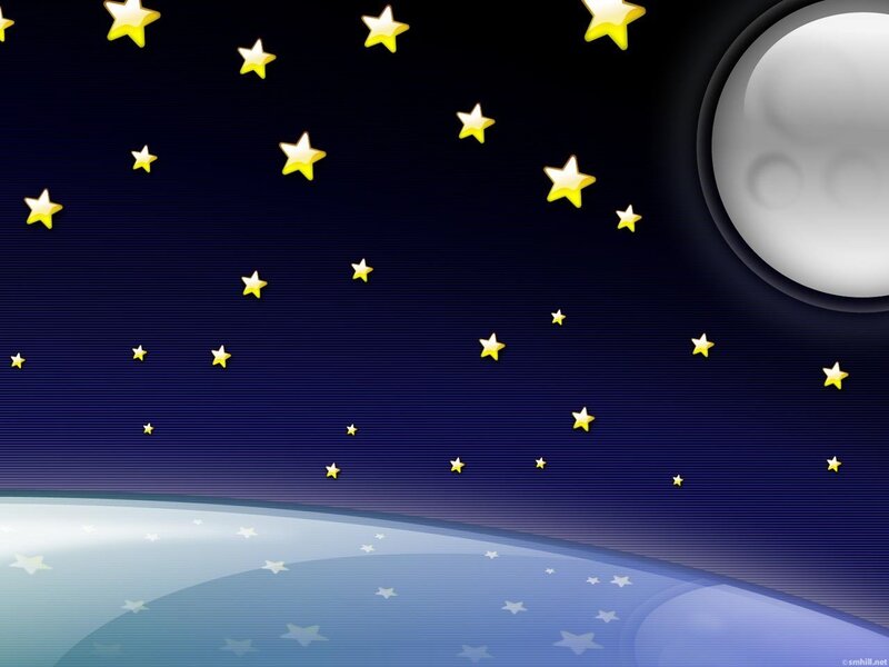 night sky with moon and stars