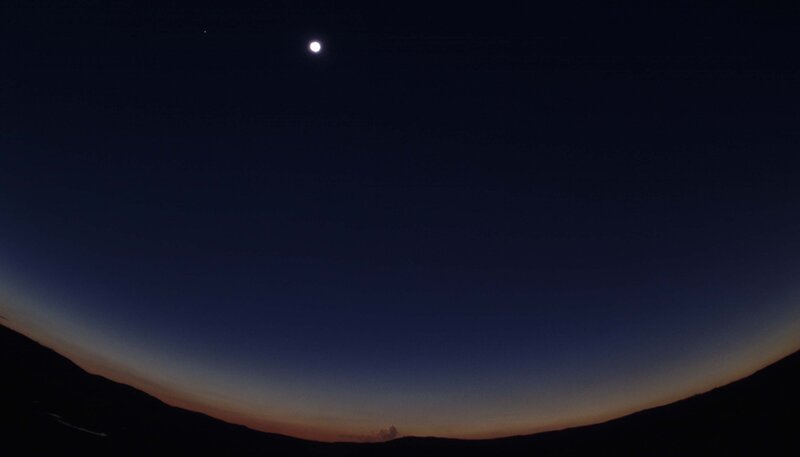 Night sky with moon and stars