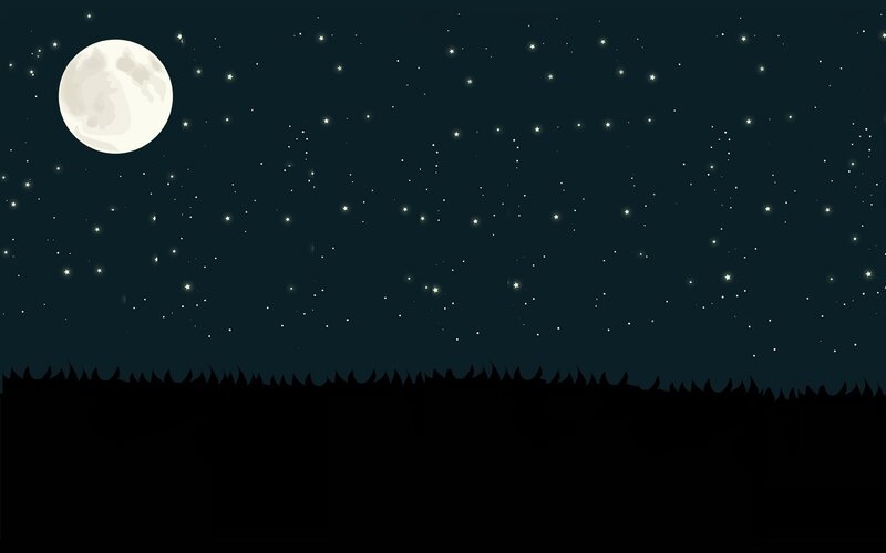 night sky with moon and stars