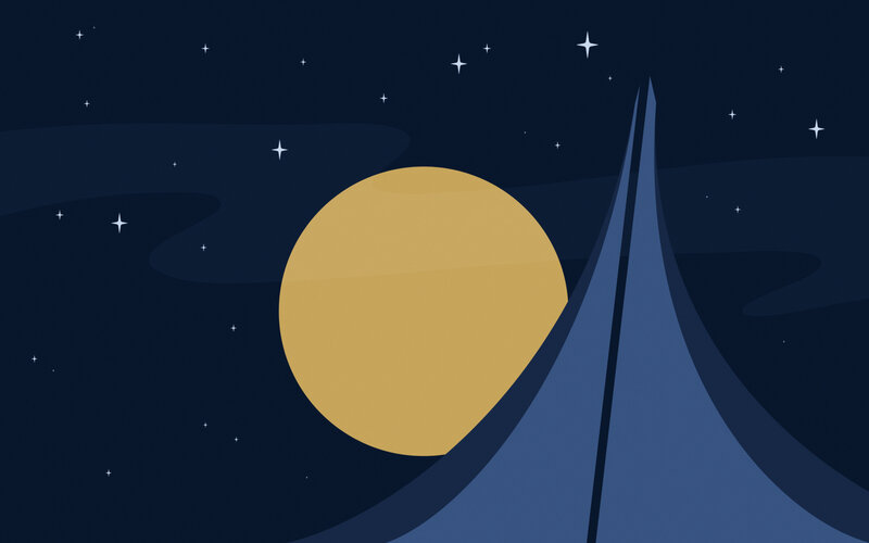 night sky with moon and stars