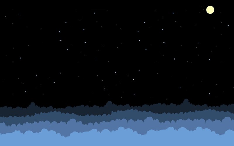 Night Sky with Moon — Black