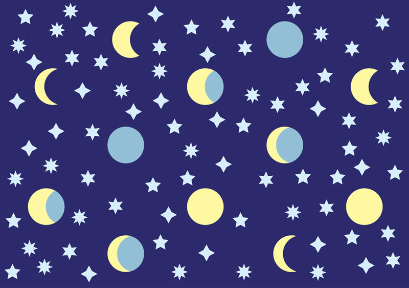 Night Sky with Moon Phases