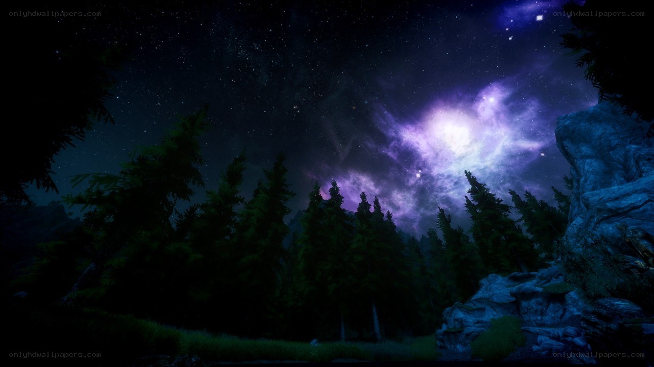 night sky with nebula