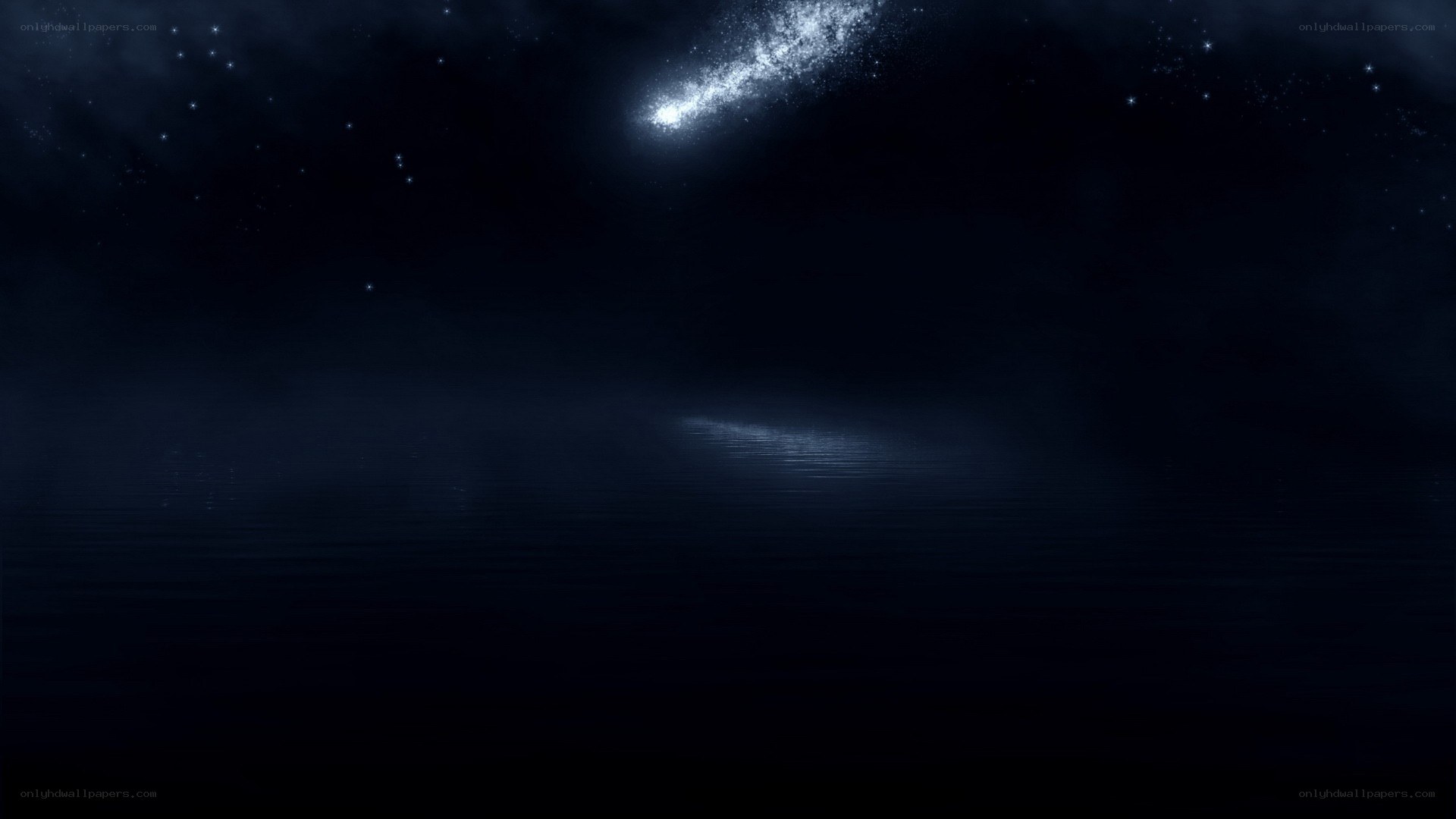 night sky with shooting star