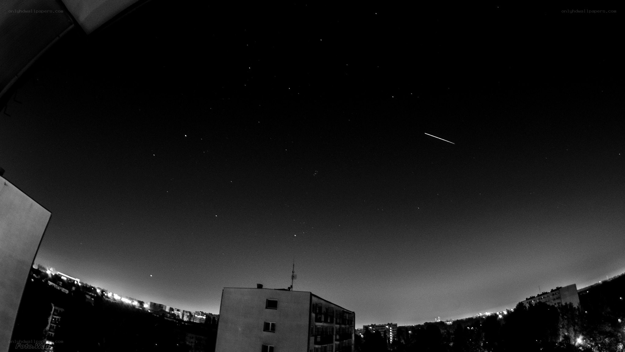 Night sky with star trail