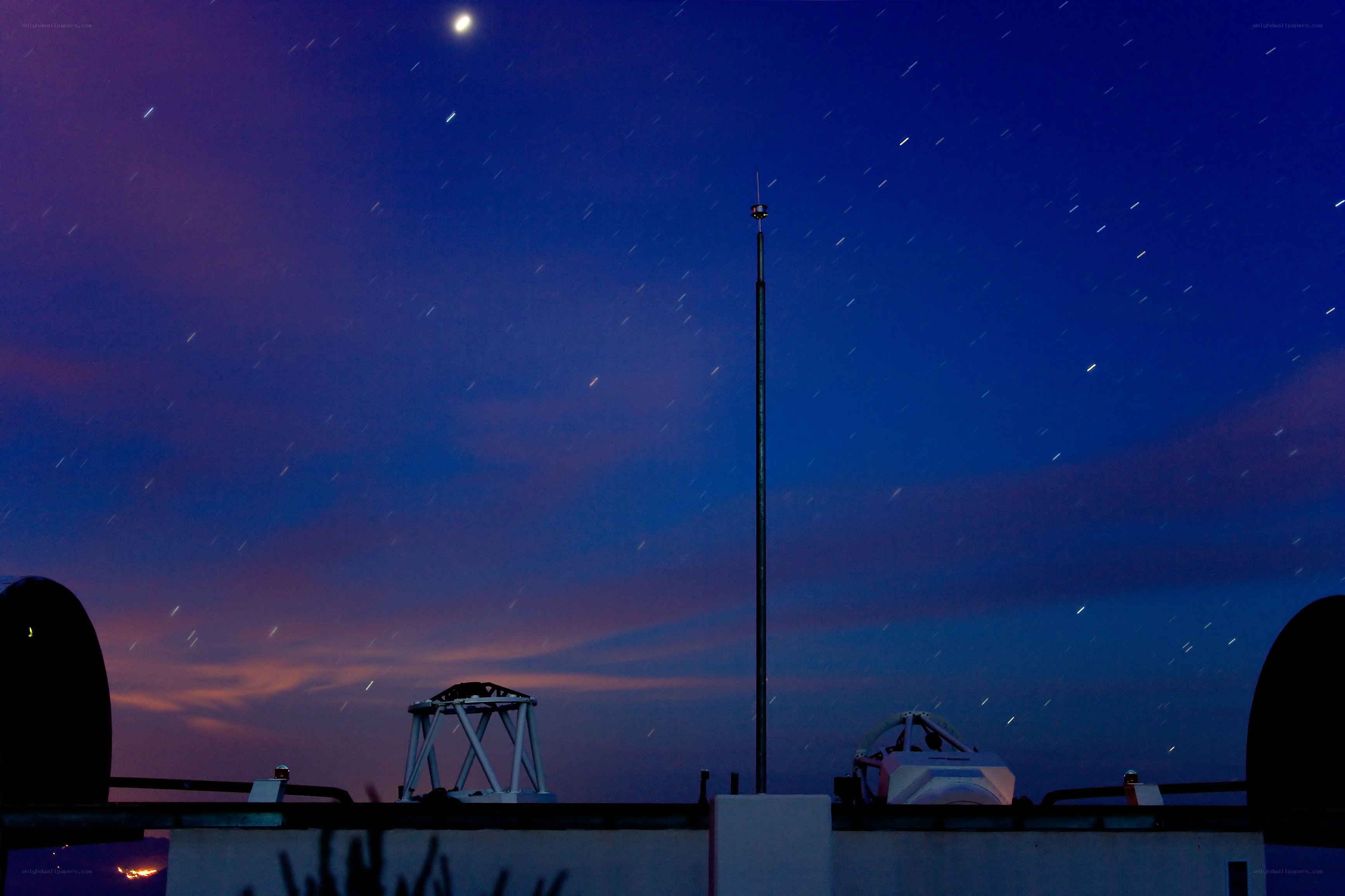 Night sky with star trails