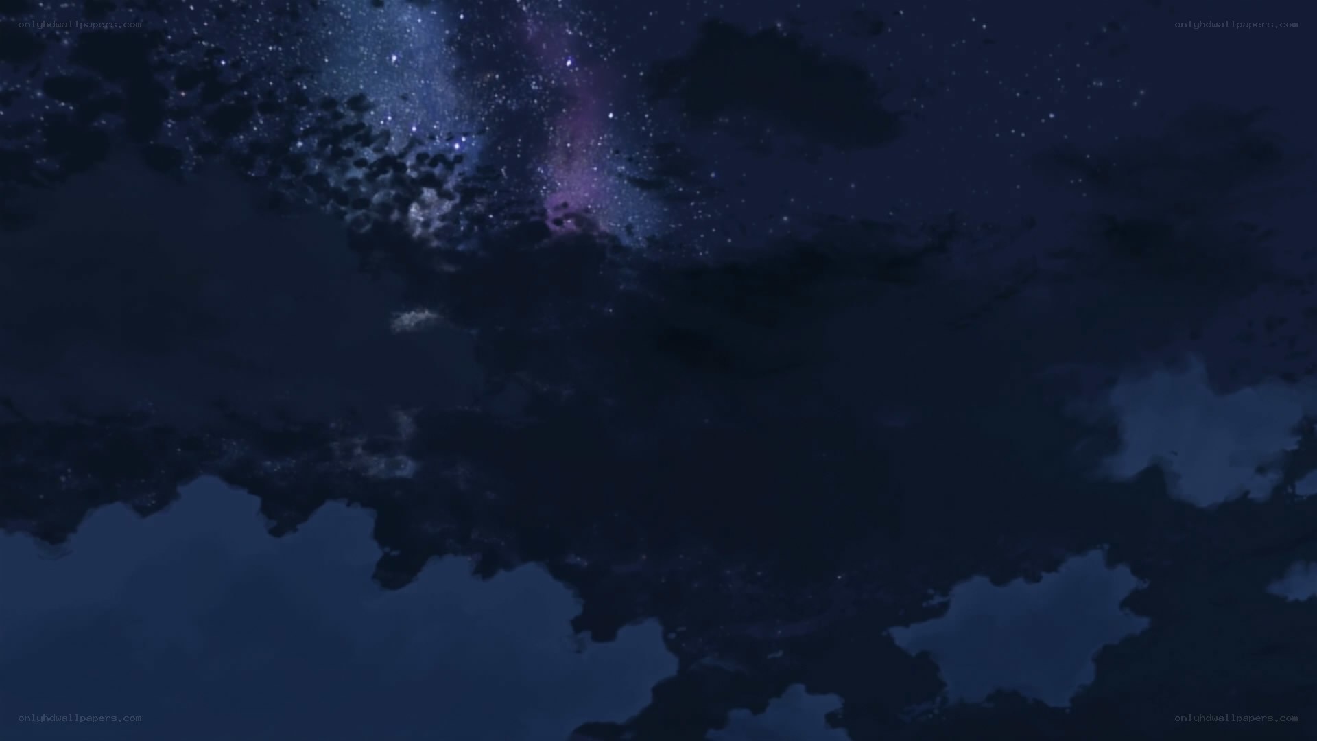 night sky with stars and clouds