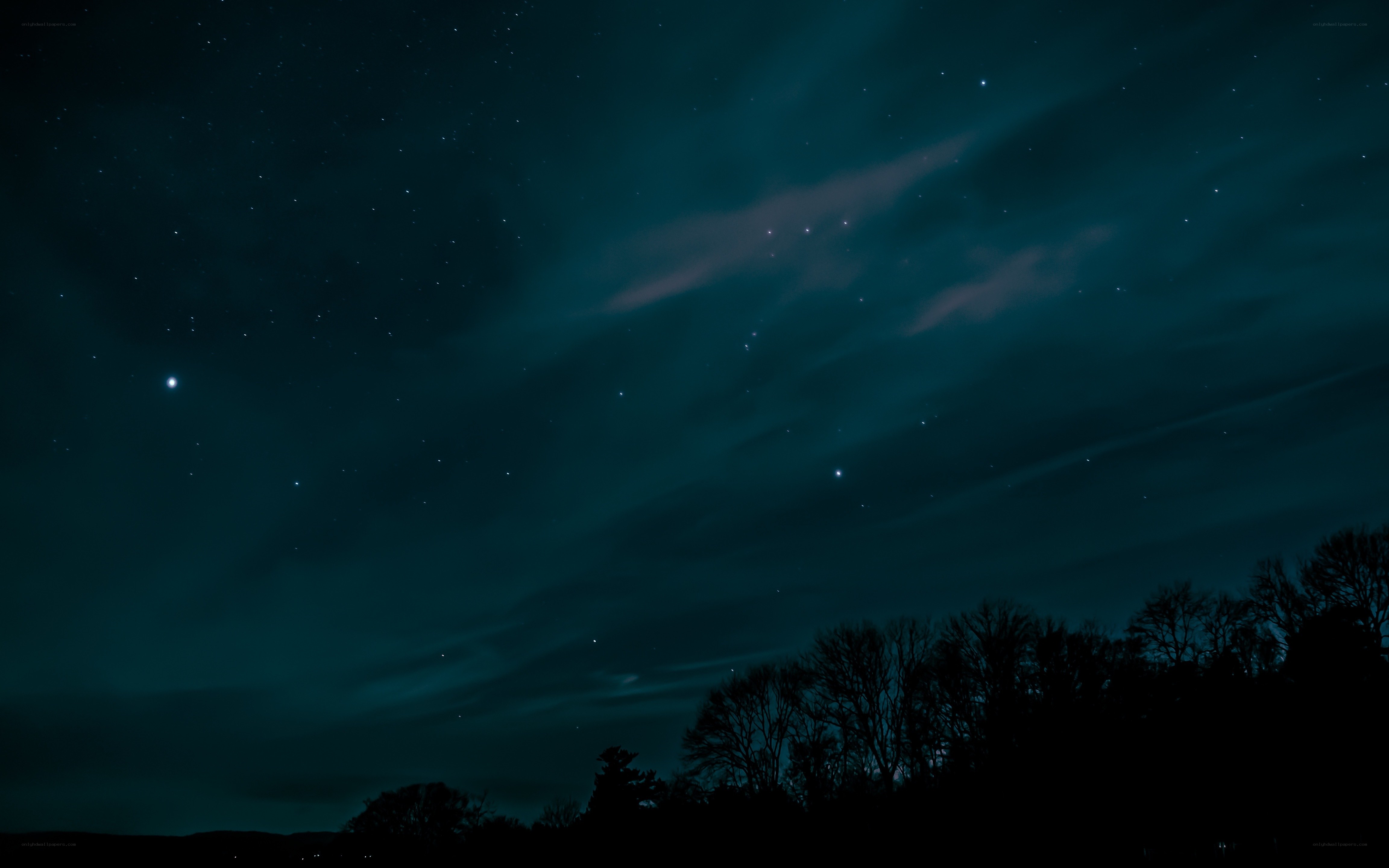 Night sky with stars and clouds