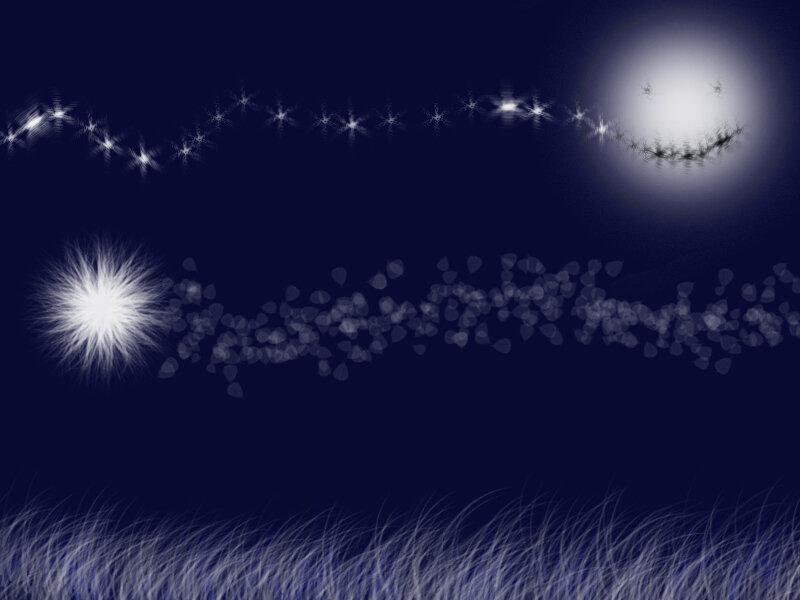 night sky with stars and moon