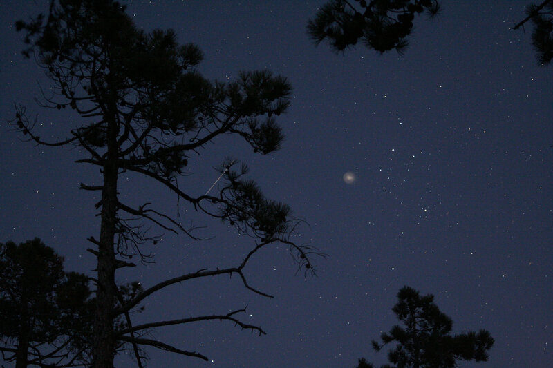 Night sky with stars and moon